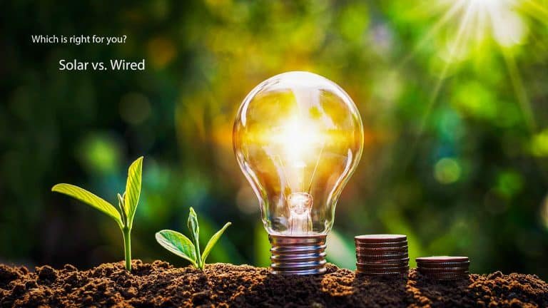 comparing solar PIR lights and wired motion lights